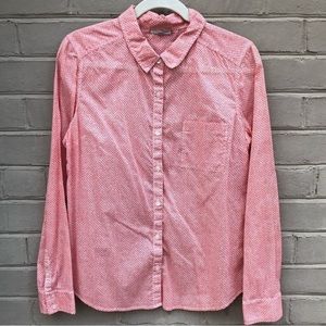 EUC Halogen Size M Orange Dot Cotton Blouse